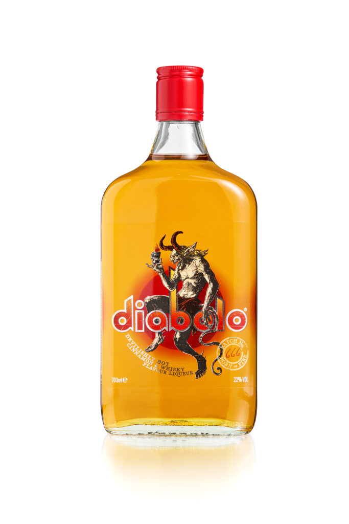 Diabolo Whisky and Cinnamon liqueur bottle shot